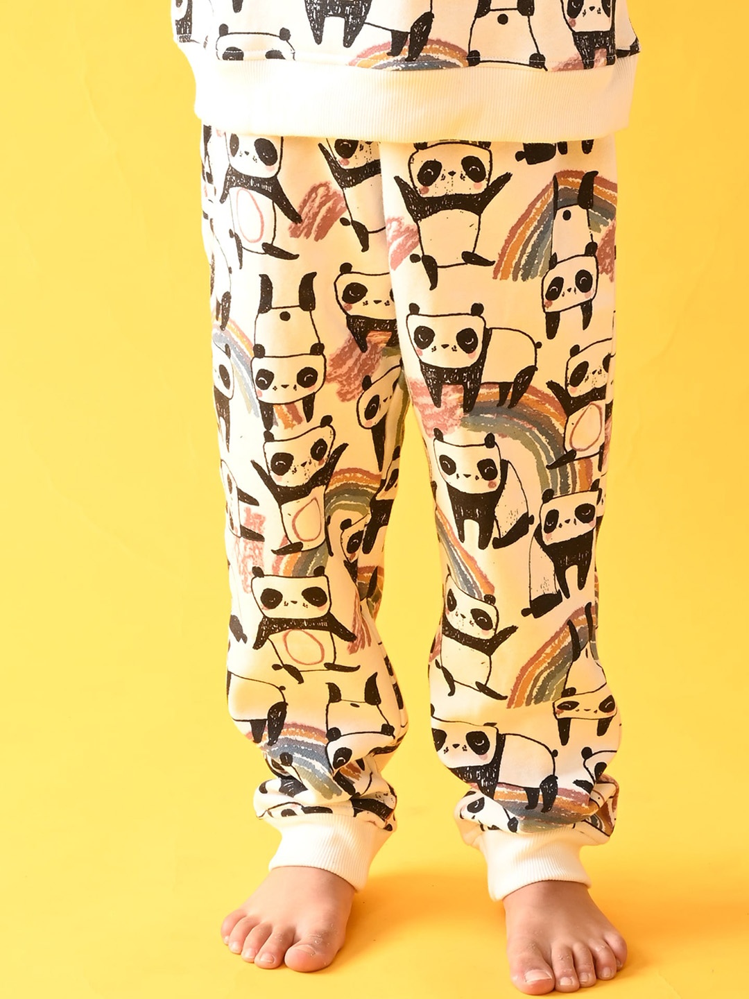 

Anthrilo Boys Printed Relaxed High-Rise Easy Wash Trousers, White