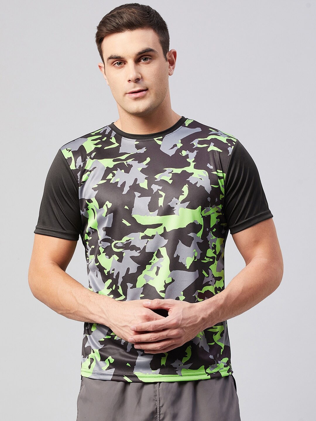 

GRITSTONES Men Printed Dri-FIT T-shirt, Black
