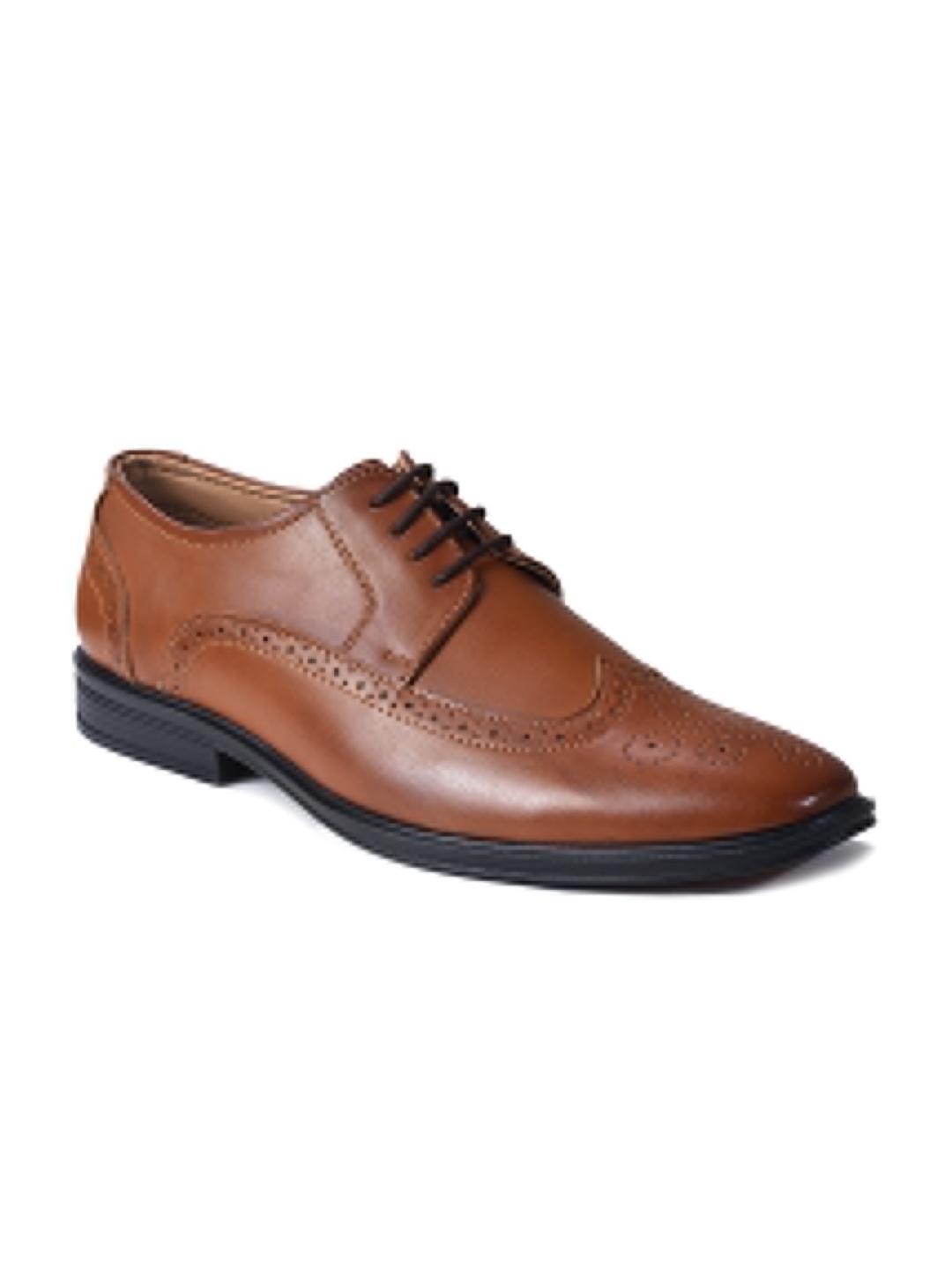 

Ajanta Men Textured Formal Brogues, Tan