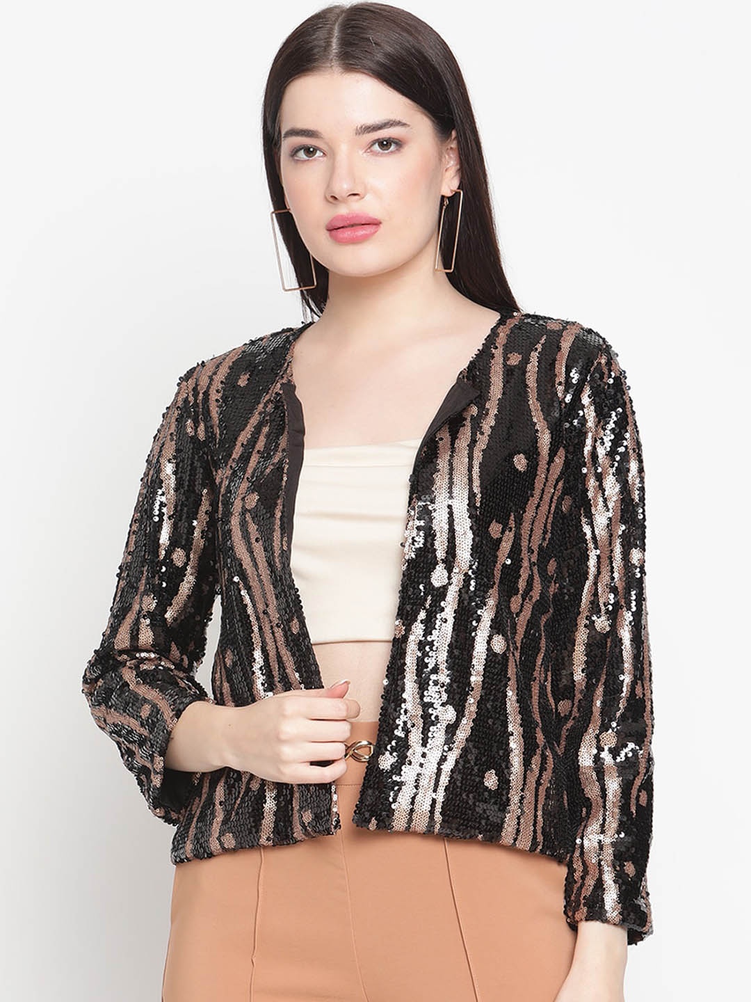 

Amagyaa Women Open Front Jacket, Black