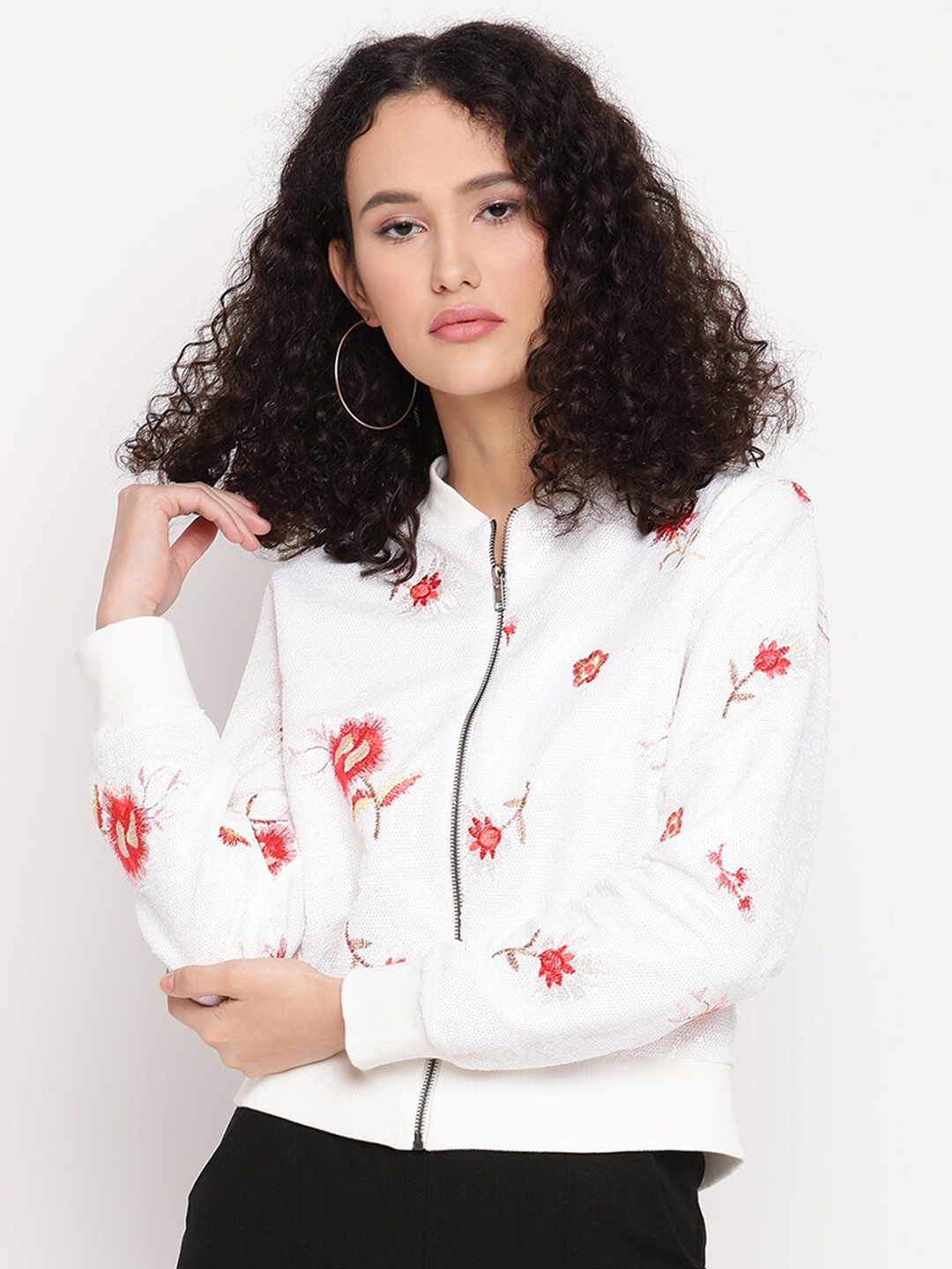 

Amagyaa Women White Longline Puffer Jacket