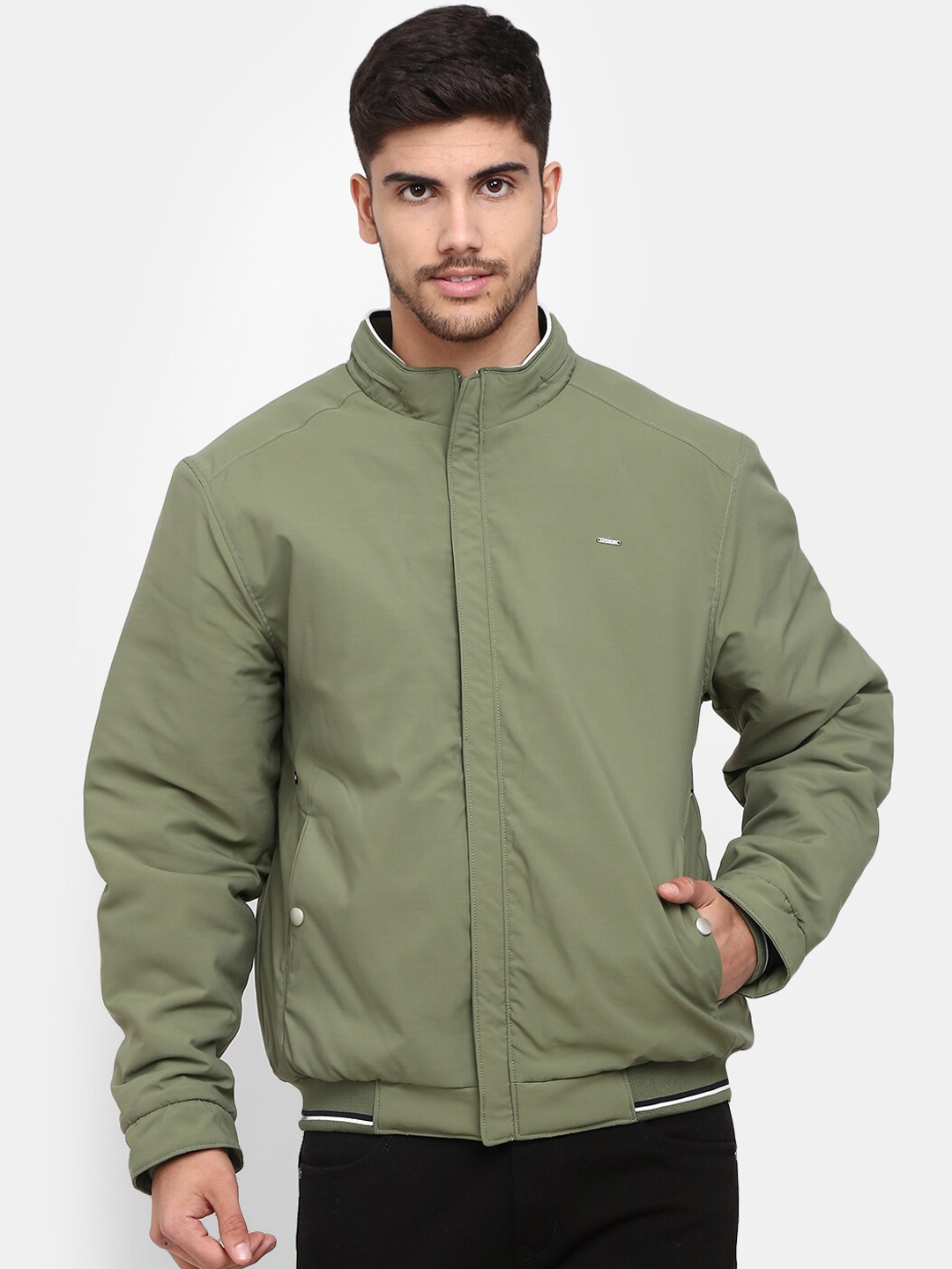 

V-Mart Men Cotton Lightweight Outdoor Bomber Jacket, Green