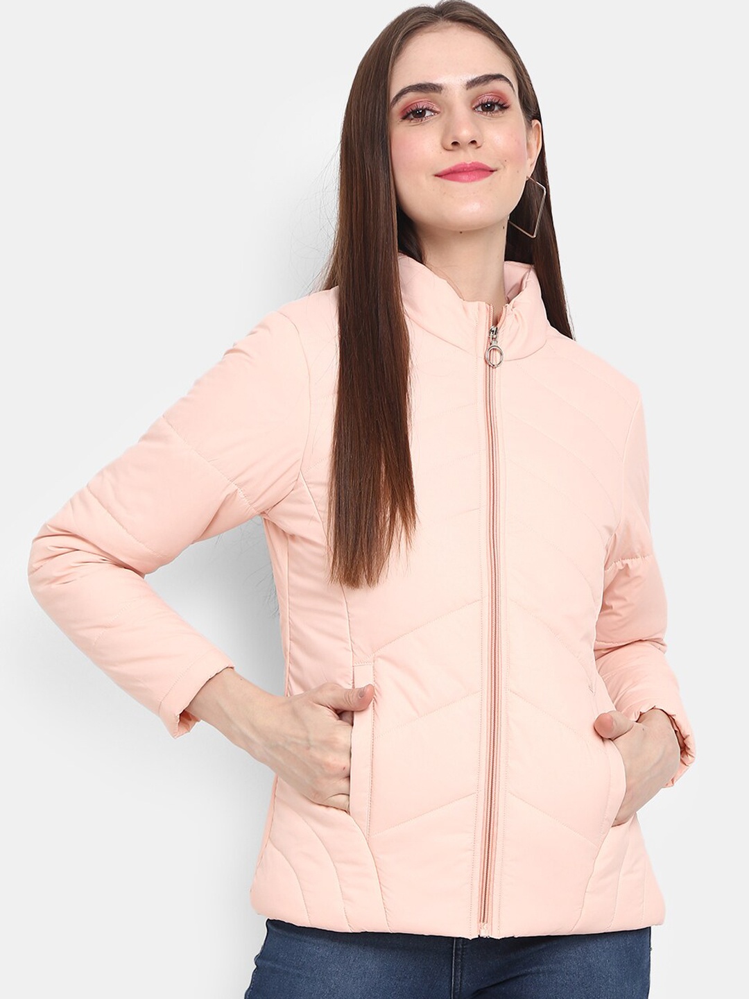 

V-Mart Women Lightweight Cotton Padded Jacket, Peach