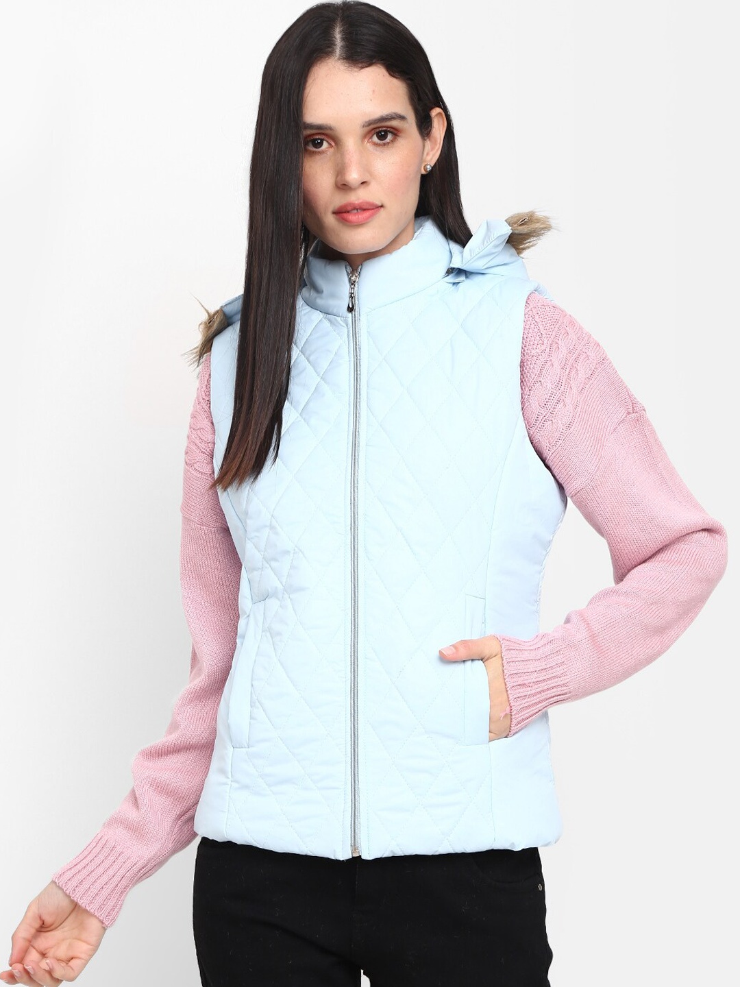 

V-Mart Women Blue Lightweight Outdoor Parka Jacket