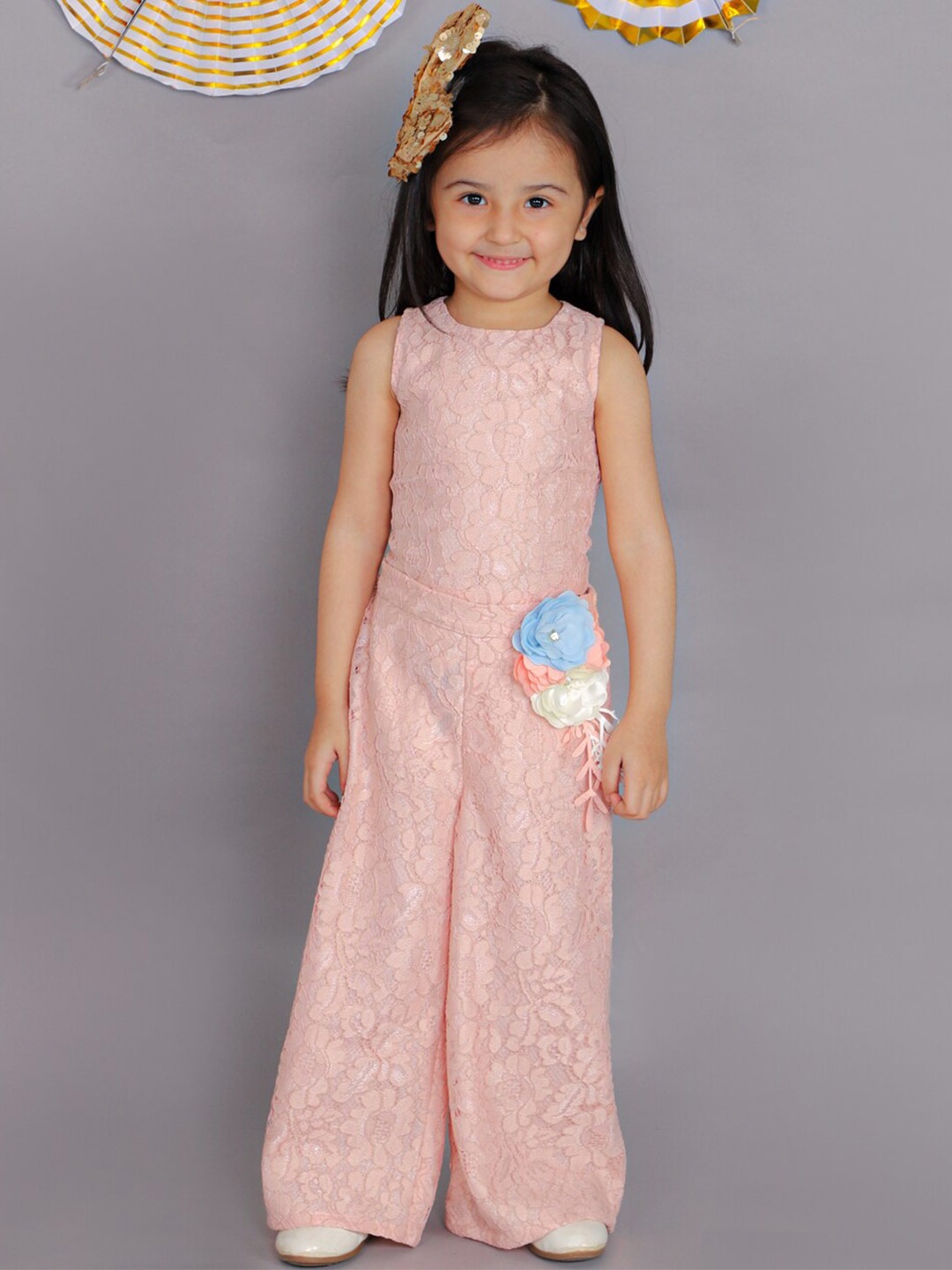 

LIL DRAMA Girls Top with Trousers, Peach