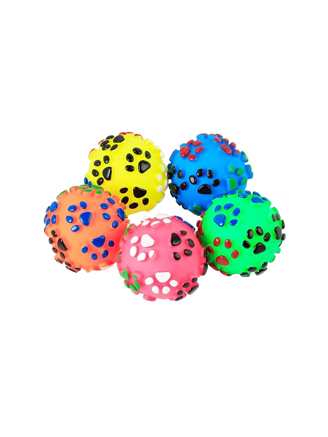 

Emily pets Squeaky Ball With Paw Design Shaped Pet Toys, Pink