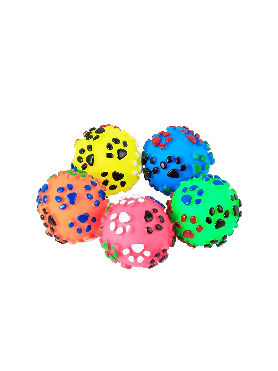 

Emily Pets Green Paw Design Shaped Non Toxic Squeaky Ball Pet Toy
