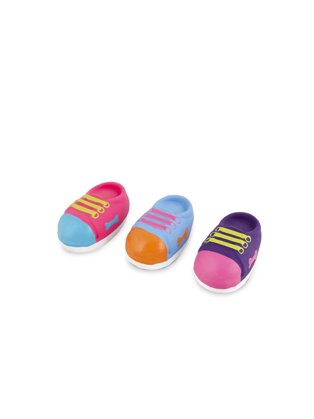 

Emily Pets Pink & Grey Shoe Shaped Non Toxic Squeaky Pet Toy