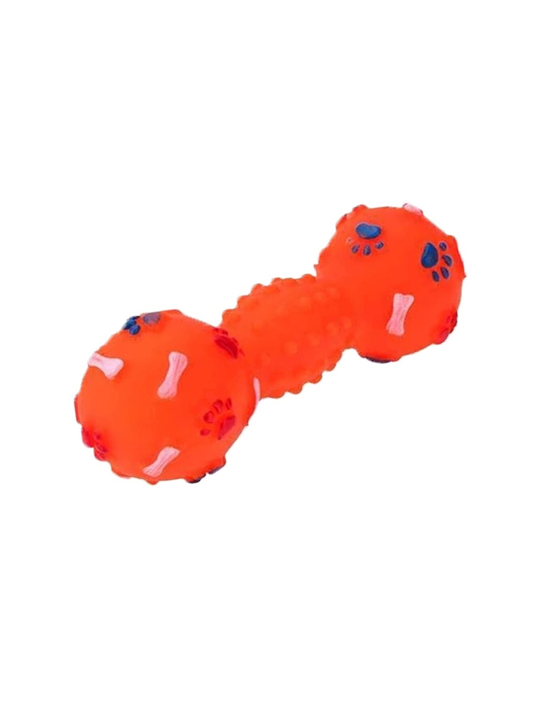

Emily pets Squeaky Dumbbell-Shaped Teething Pet Toys, Orange