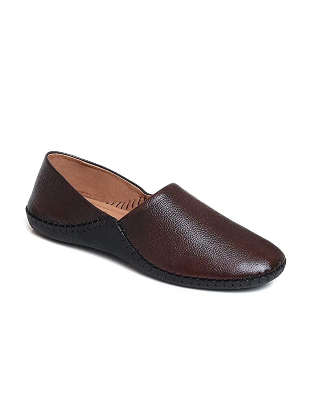 

Zoom Shoes Men Textured Leather Lightweight Espadrilles, Brown