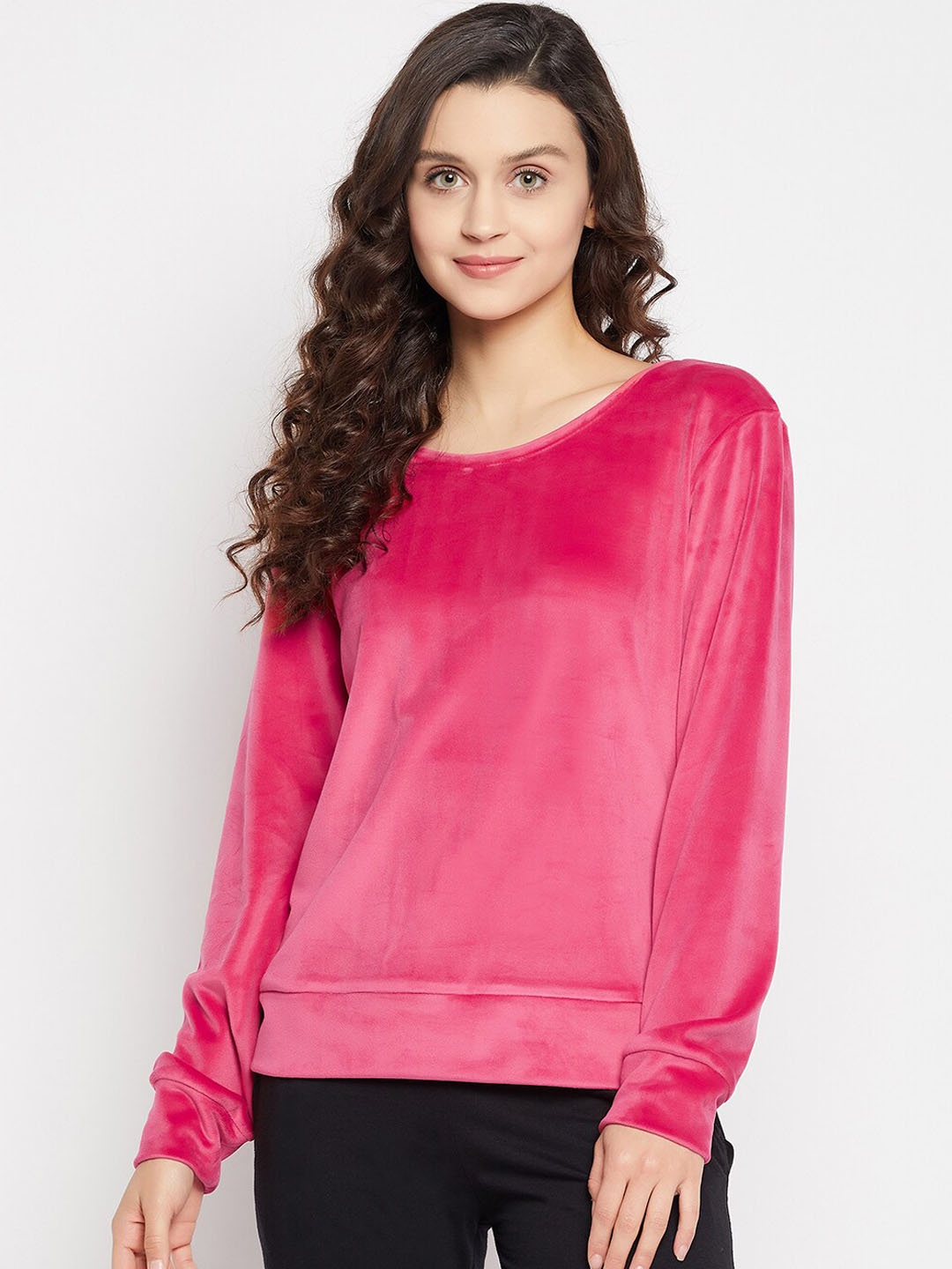 

Clovia Chic Basic Sweatshirt, Pink