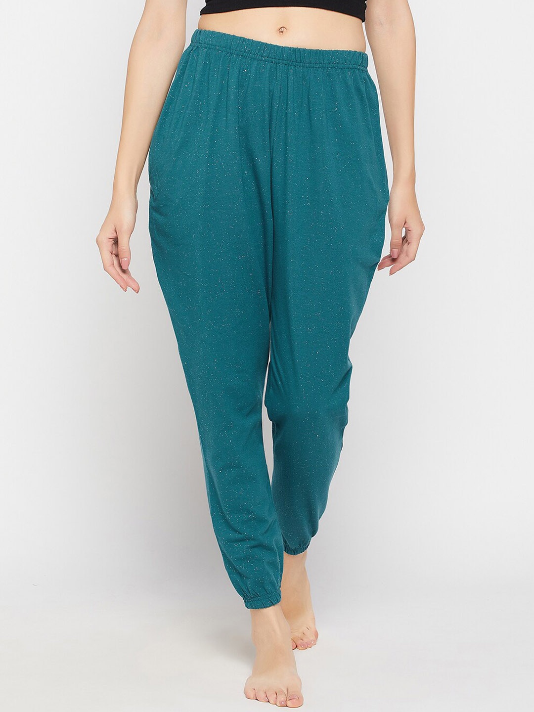 

Clovia Splatter Print Joggers, Teal