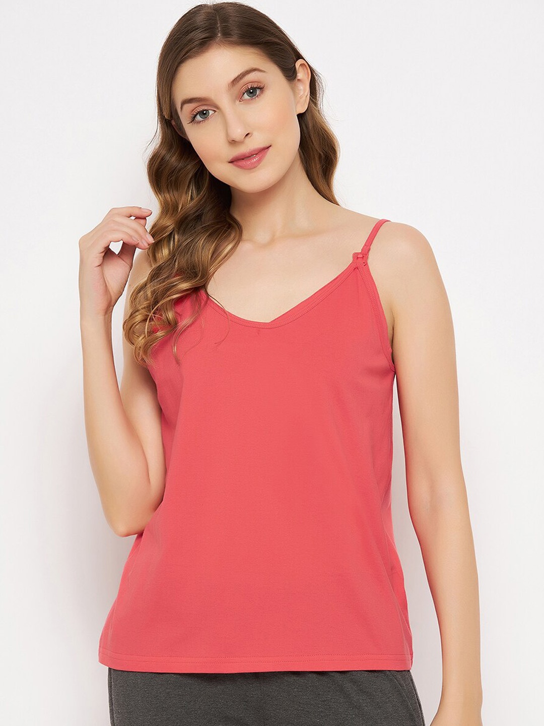 

Clovia Feeding Cotton Rich Maternity Camisole, Peach