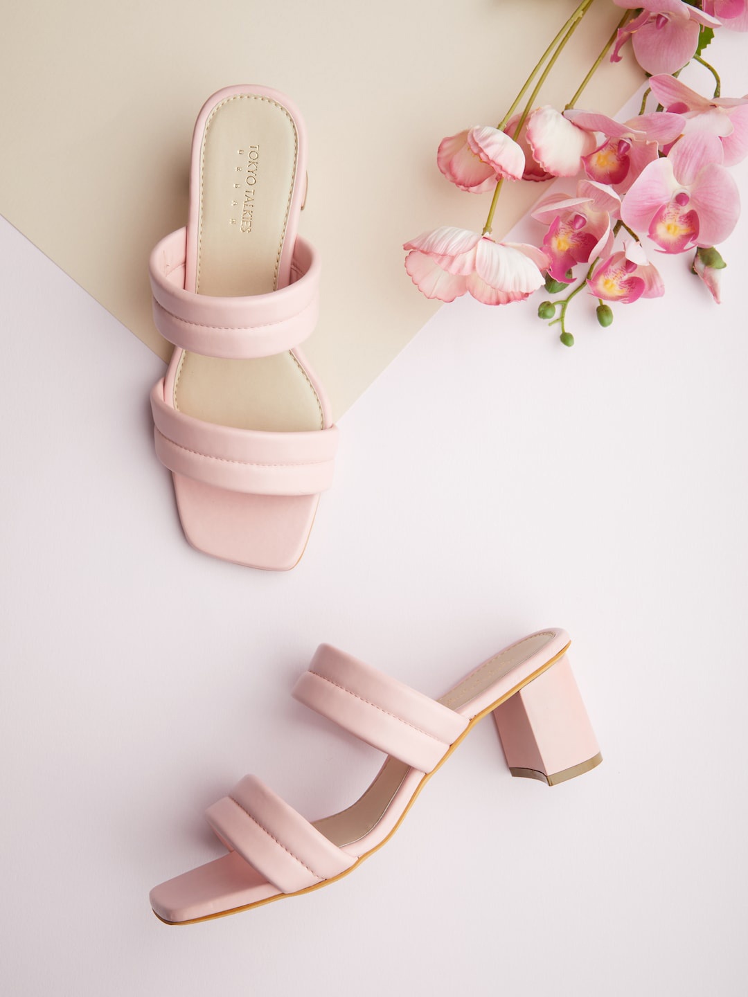 

Tokyo Talkies Square Toe Block Heels, Pink