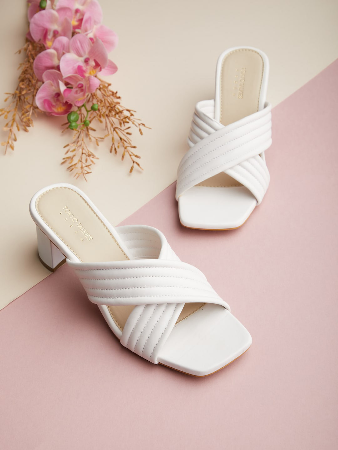 

Tokyo Talkies Textured Block Heels, White