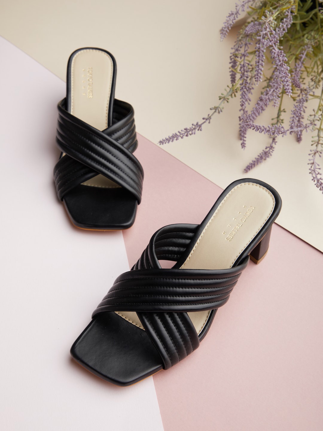 

Tokyo Talkies Textured Block Heels, Black