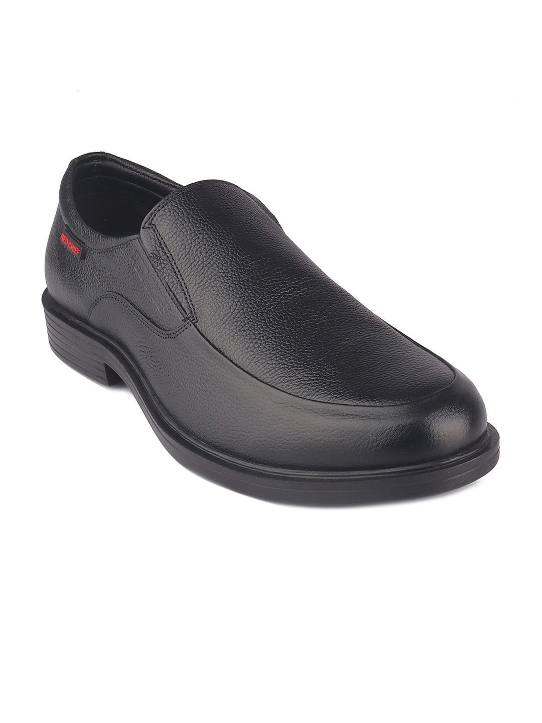 Red Chief Men Leather Formal Slip-On Shoes, Black