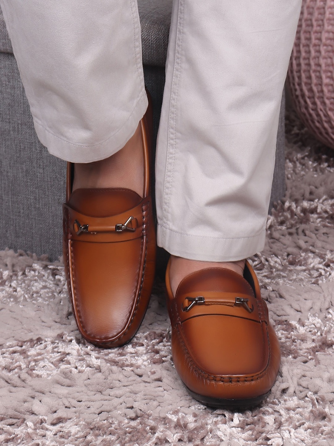 

Red Chief Men Leather Formal Loafers, Tan