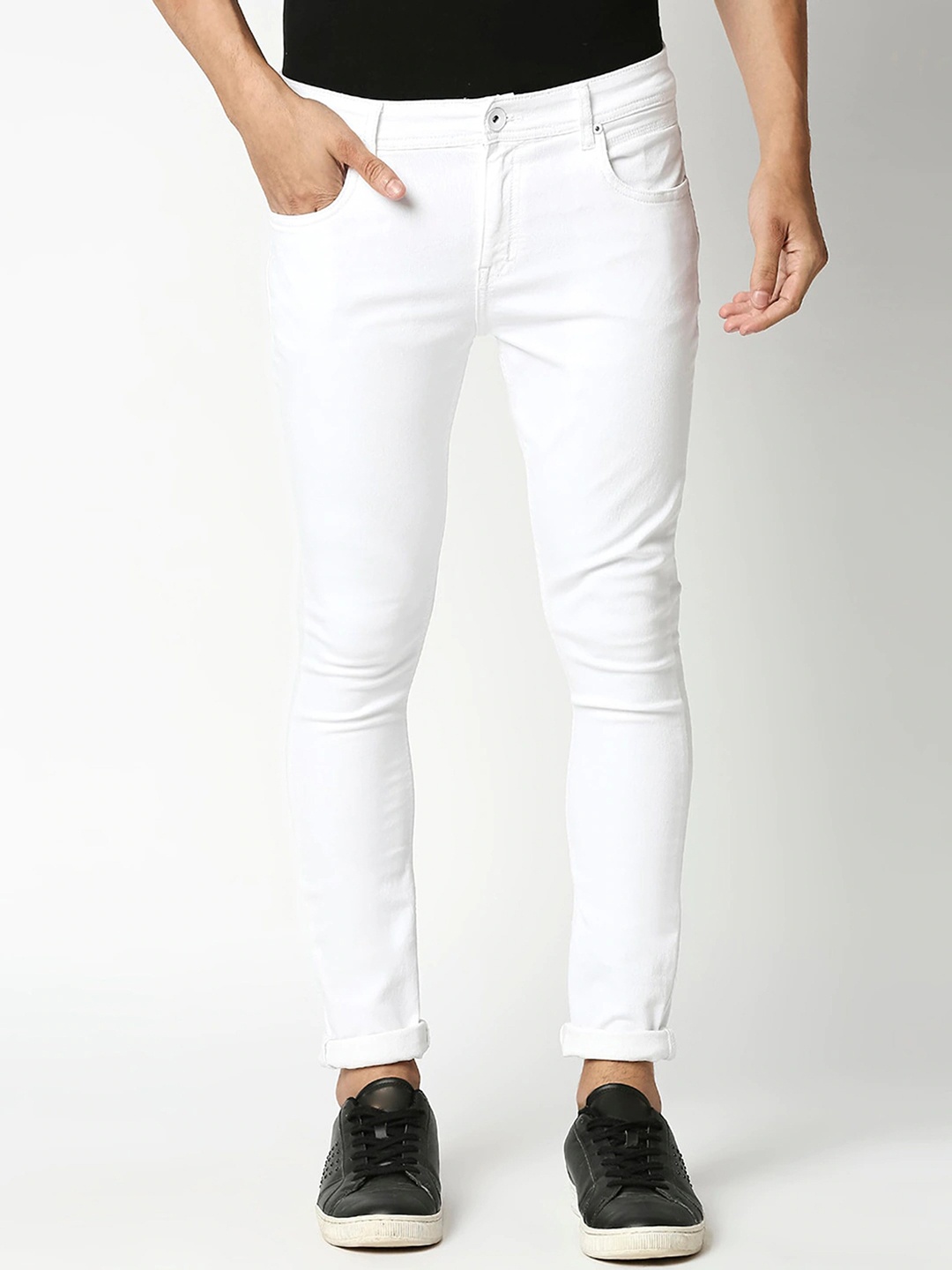 

High Star Men Slim Fit Stretchable Jeans, White