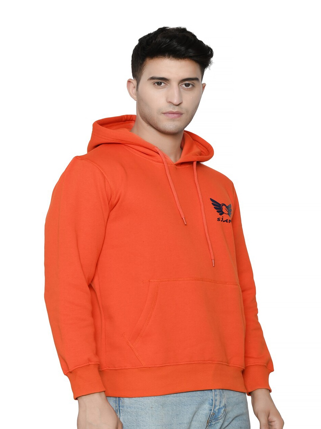 

SIAPA Men Hooded Sweatshirt, Orange