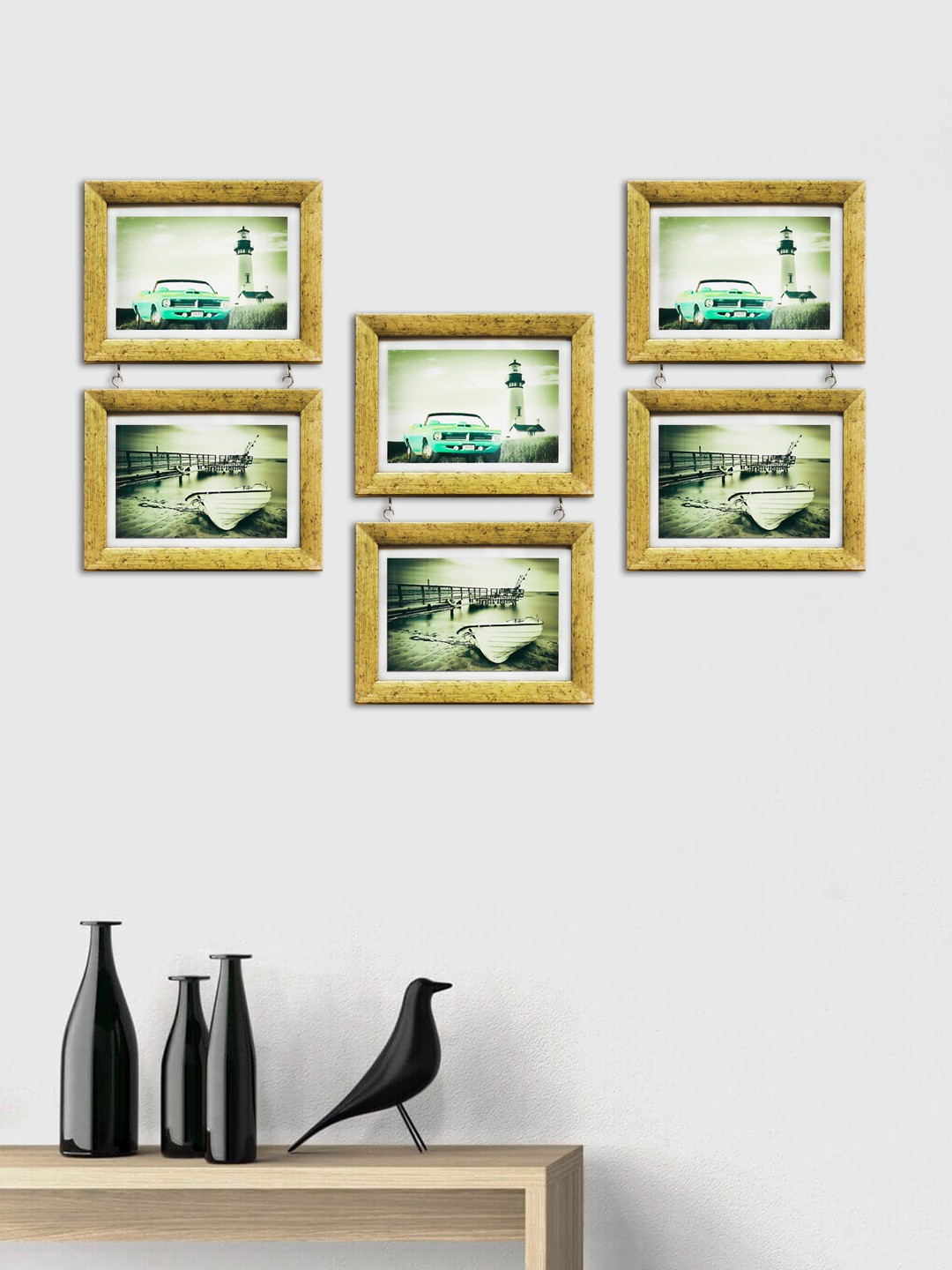 

Art Street Set of 6 Gold-Toned Hanging Drop Photo Frames