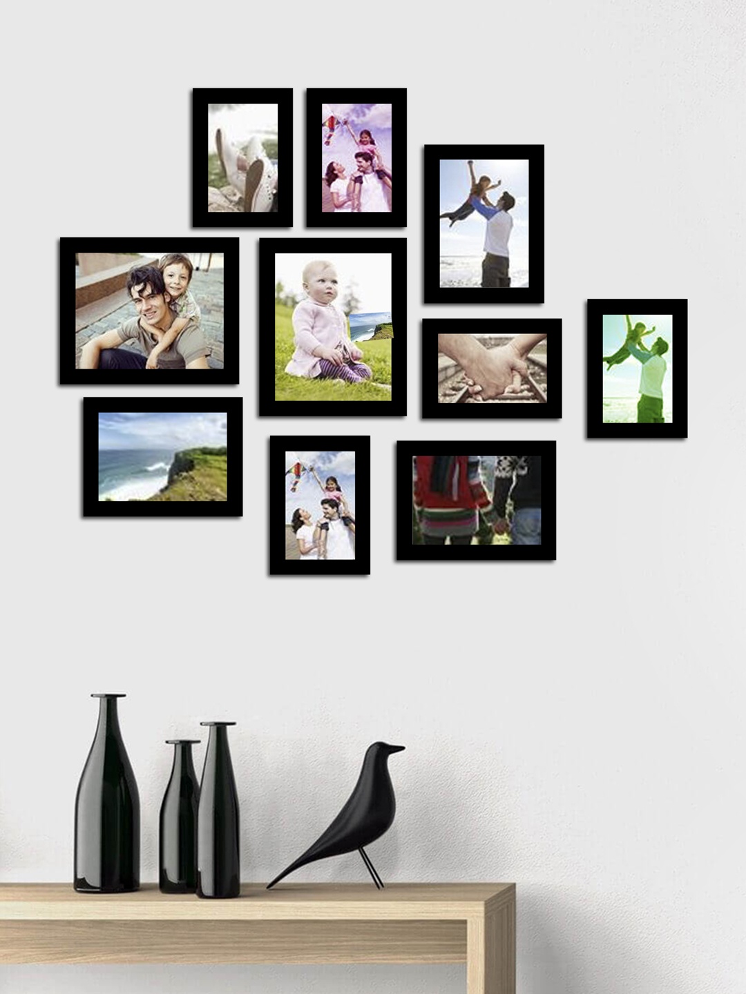 

Art street Set of 10 Photo Frames, Black