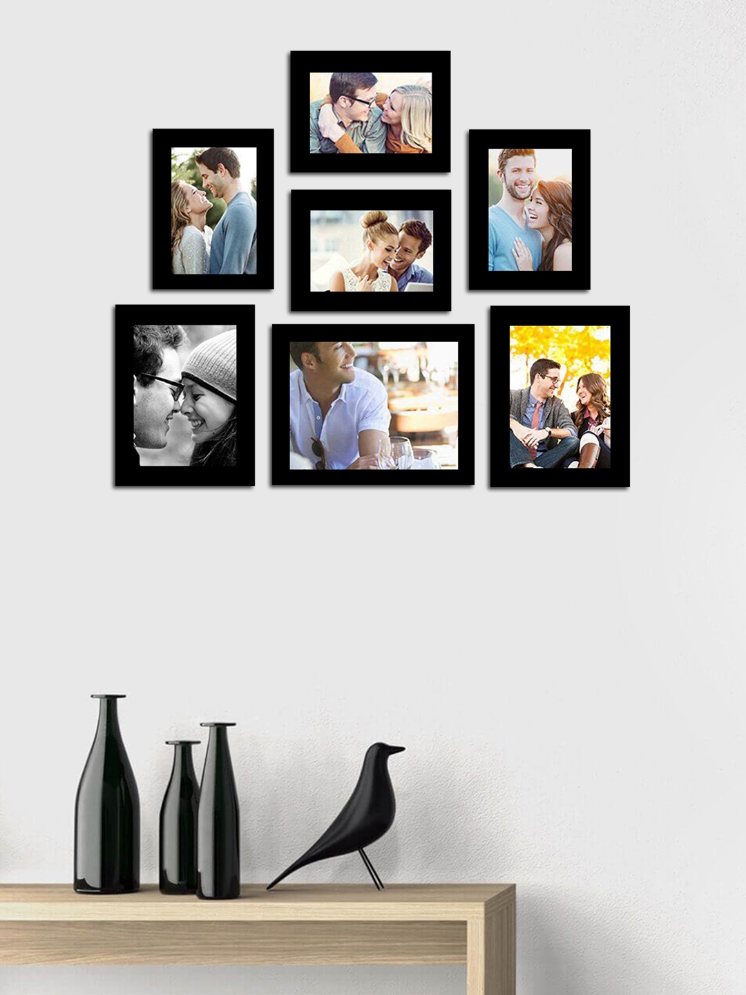

Art street Set of 7 Photo Frames, Black