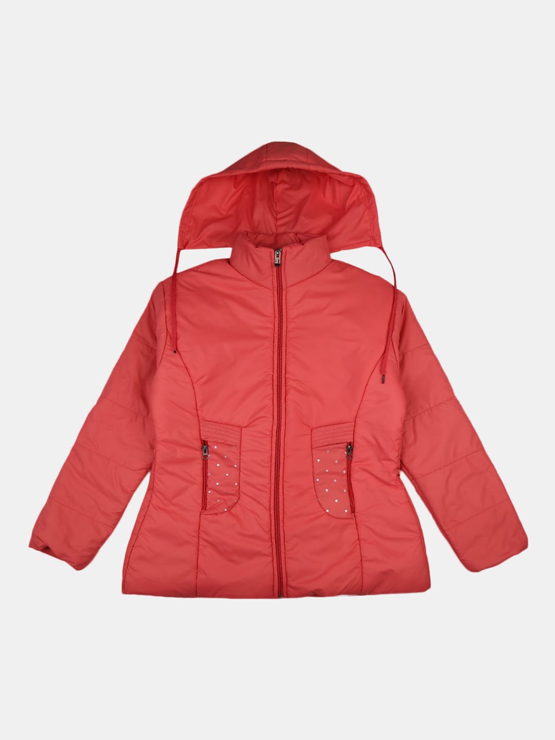 

V-Mart Girls Lightweight Longline Outdoor Padded Jacket, Red