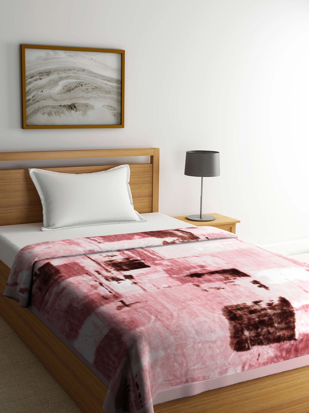 

Arrabi Pink & Brown Mild Winter 950 GSM Single Bed Blanket