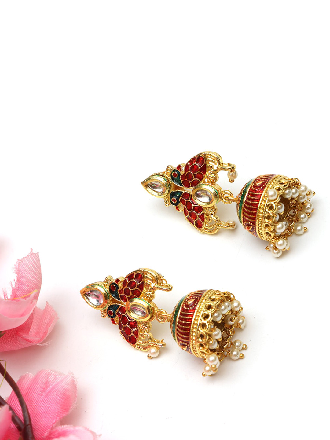 

Ozanoo Gold Plated Classic Jhumkas Earrings