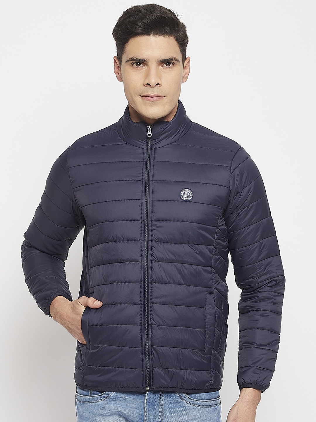 

Duke Men Mock Collar Padded Jacket, Blue