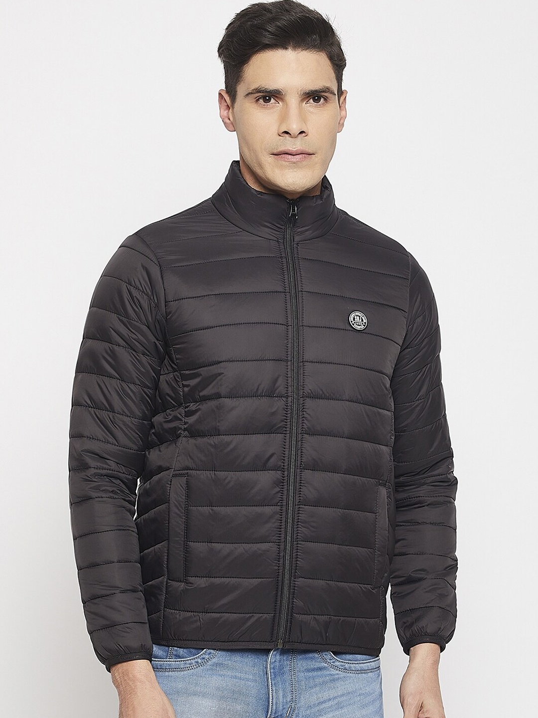 

Duke Men Mock Collar Padded Jacket, Black