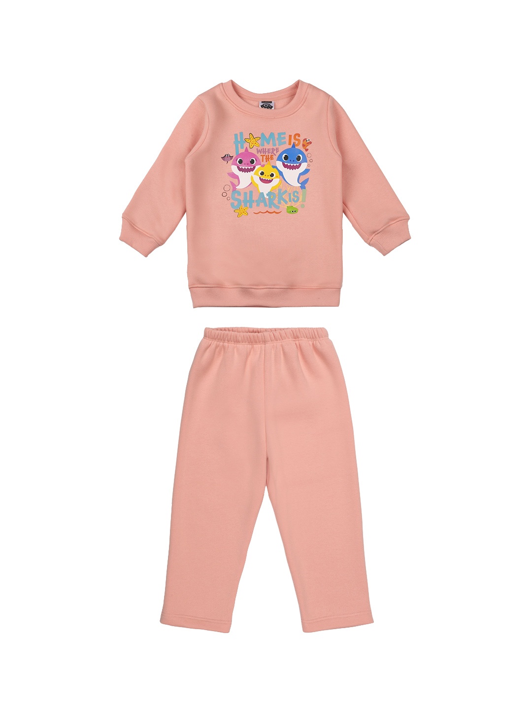 

shopbloom Unisex Kids Pink Printed T-shirt with Trousers