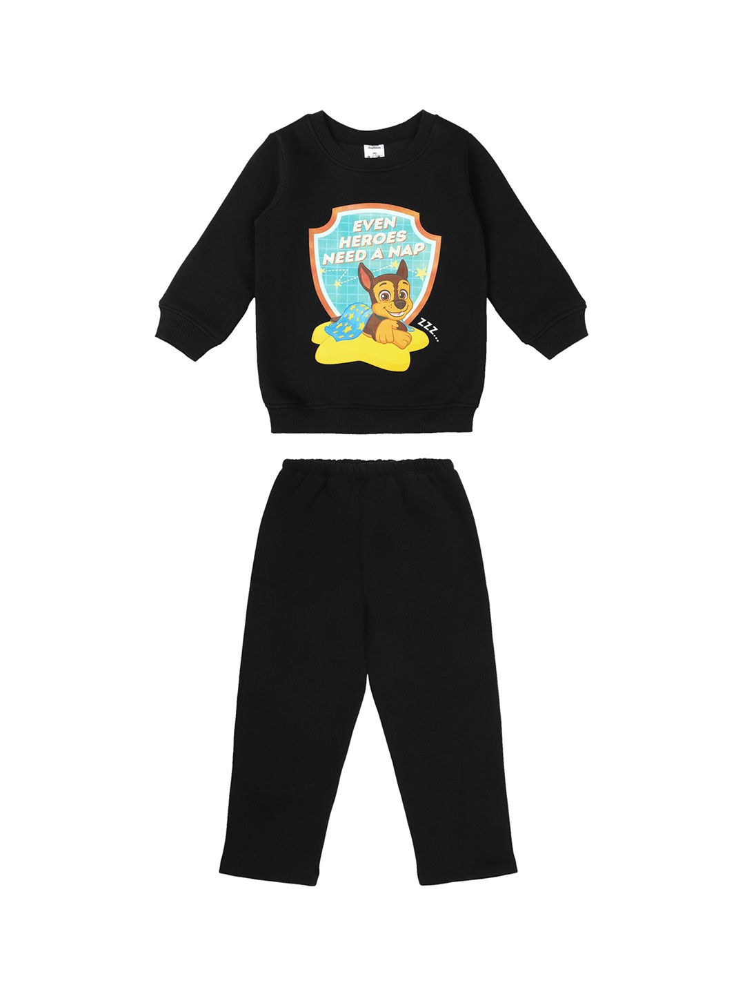 

shopbloom Unisex Kids Black Printed Night suit