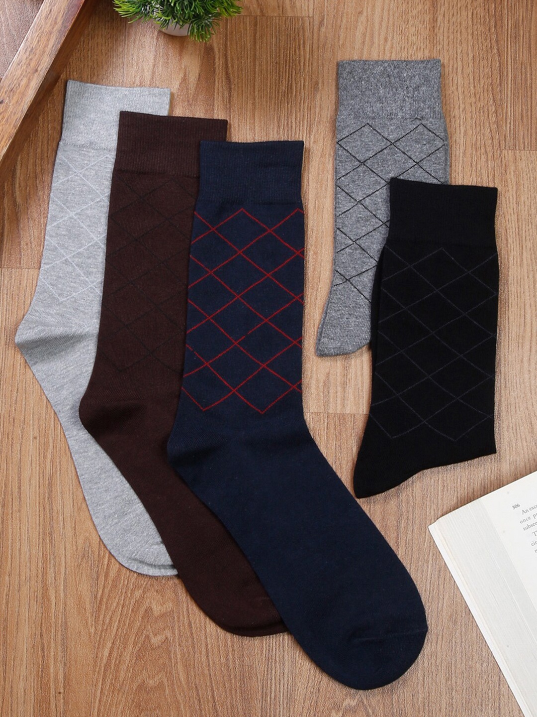 

LOUIS STITCH Men Pack Of 5 Assorted Calf-Length Antimicrobial Socks