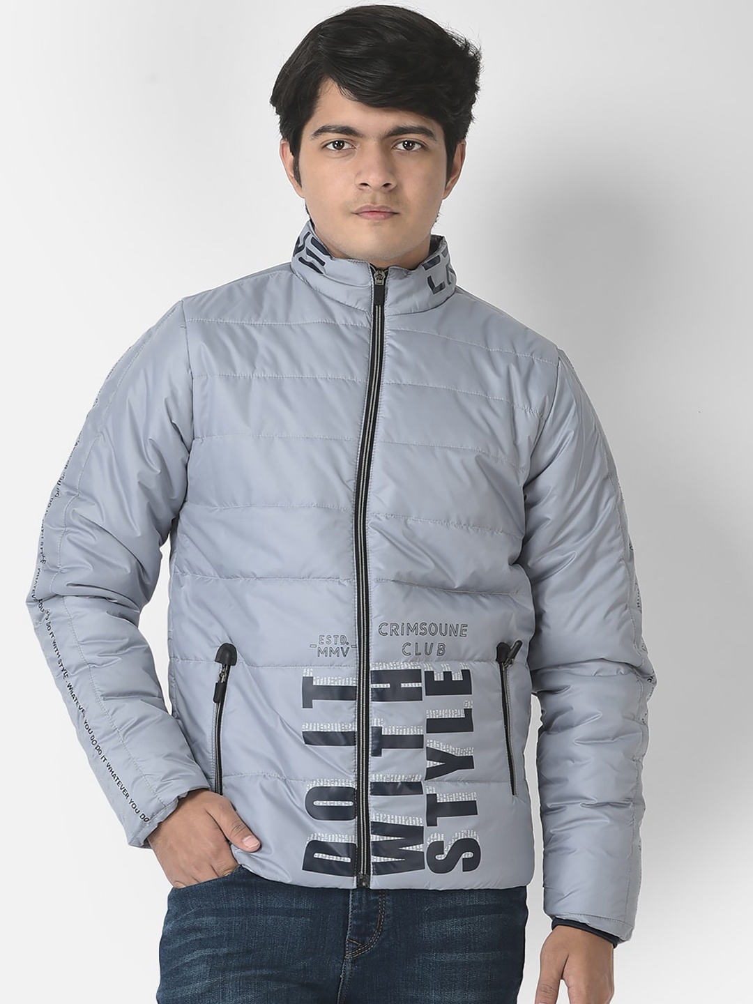 

Crimsoune Club Boys Typography Lightweight Padded Jacket, Grey