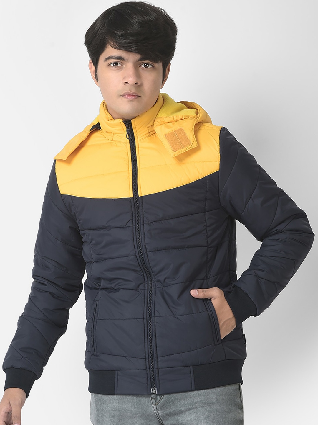 

Crimsoune Club Boys Colourblocked Lightweight Puffer Jacket, Navy blue