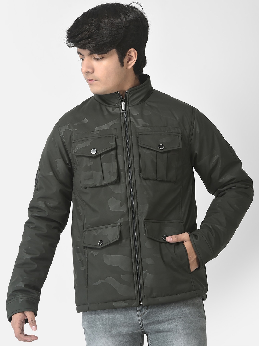 

Crimsoune Club Boys Camouflage Lightweight Padded Jacket, Olive