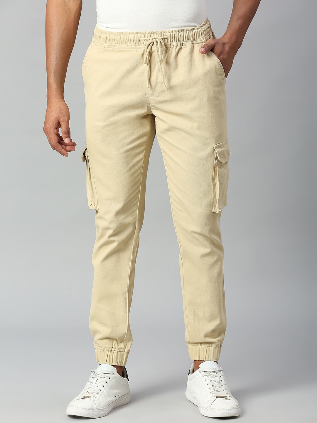 

Dennis Lingo Men Tapered Fit Cargo Joggers, Khaki