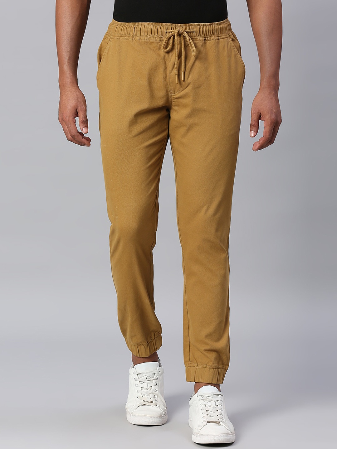 

Dennis Lingo Men Straight Fit Cotton Joggers, Khaki