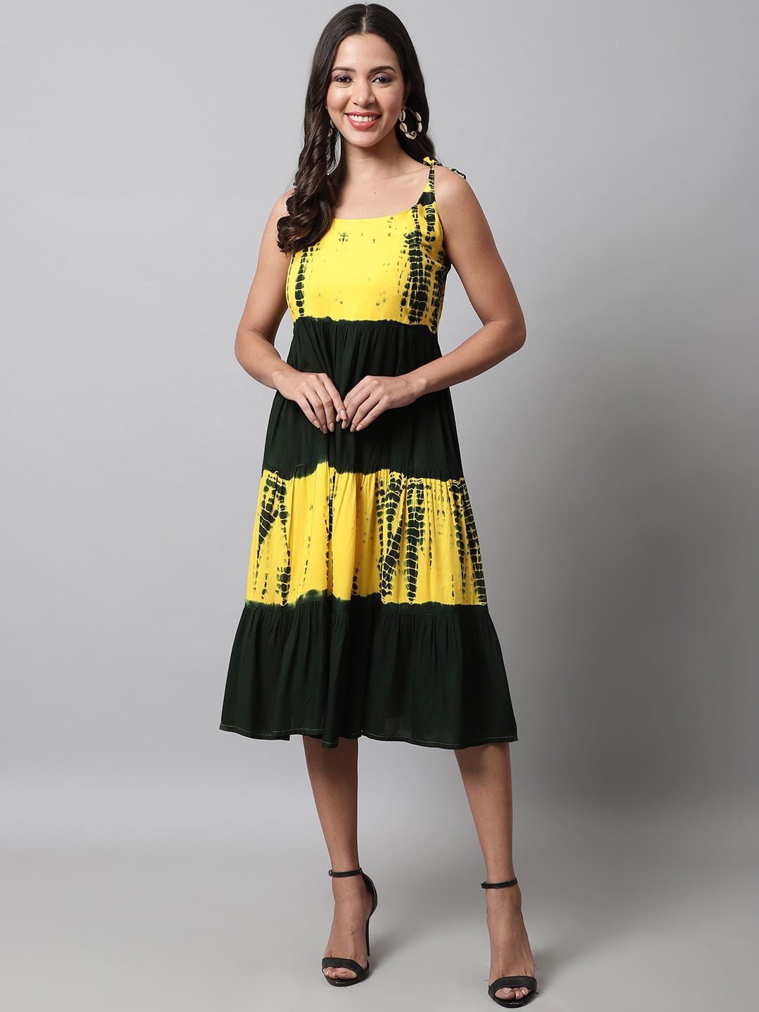 

KALINI Tie and Dye Midi Dress, Yellow