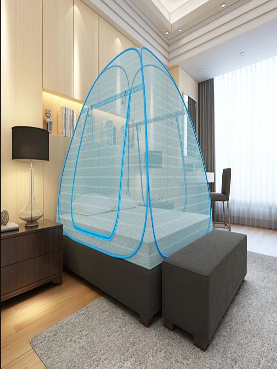 

Evafly King Size Double Classic Bed Mosquito Net, Blue