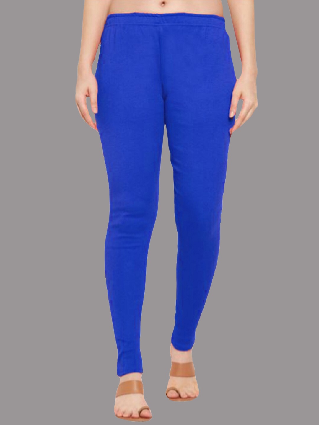 

KEX Woolen Solid Churidar Length Leggings, Blue