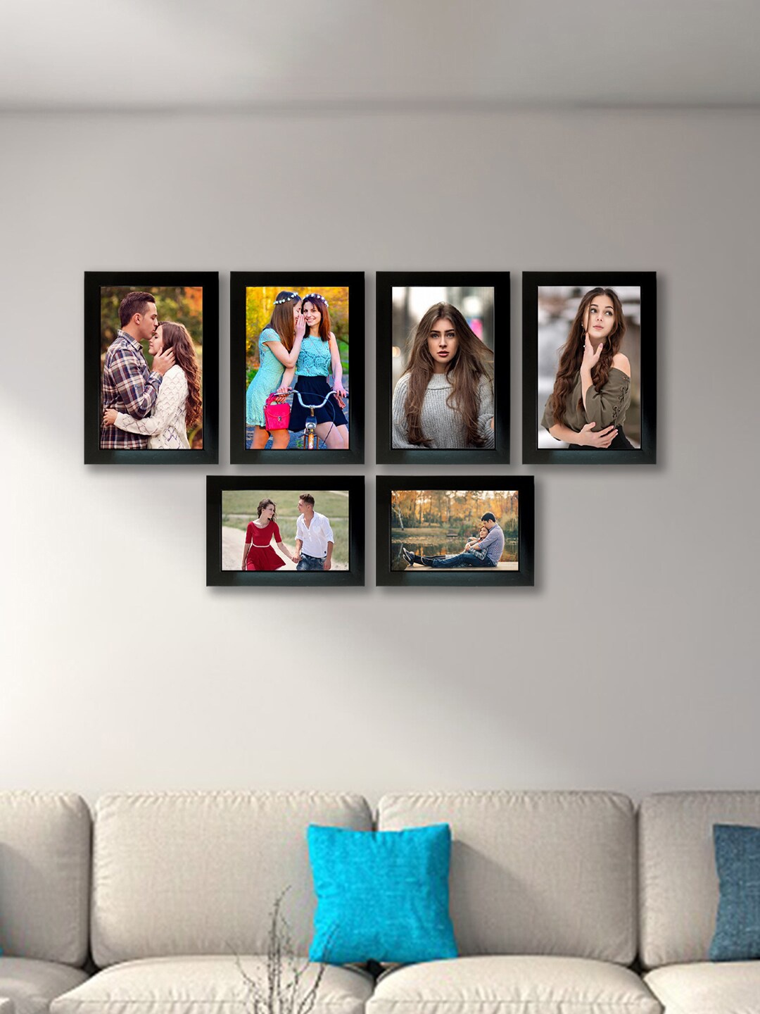 

Kuber Industries Set Of 6 Black Wall Photo Frames