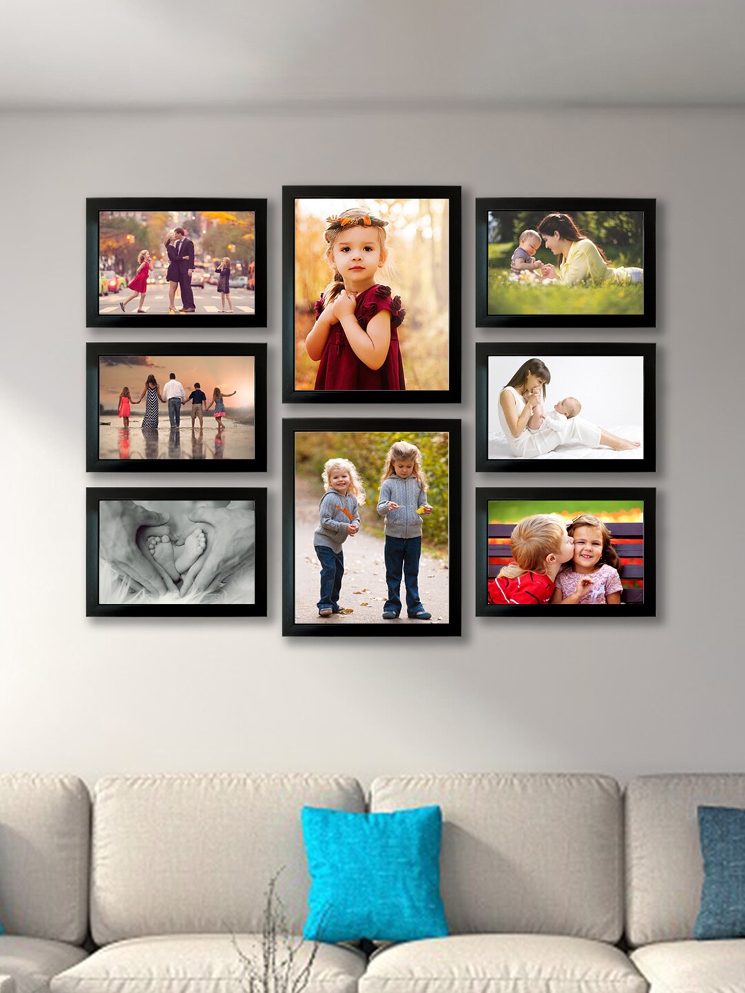 

Kuber Industries Set Of 8 Black Collage Photo Frames