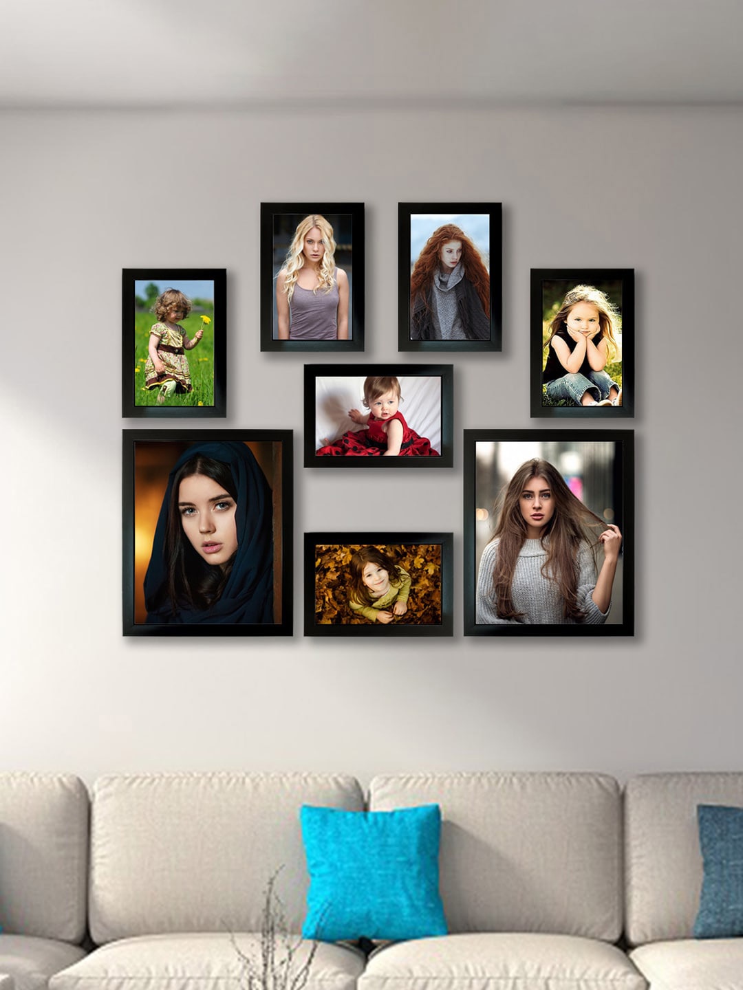 

Kuber Industries Set Of 8 Black Collage Wall Photo Frames
