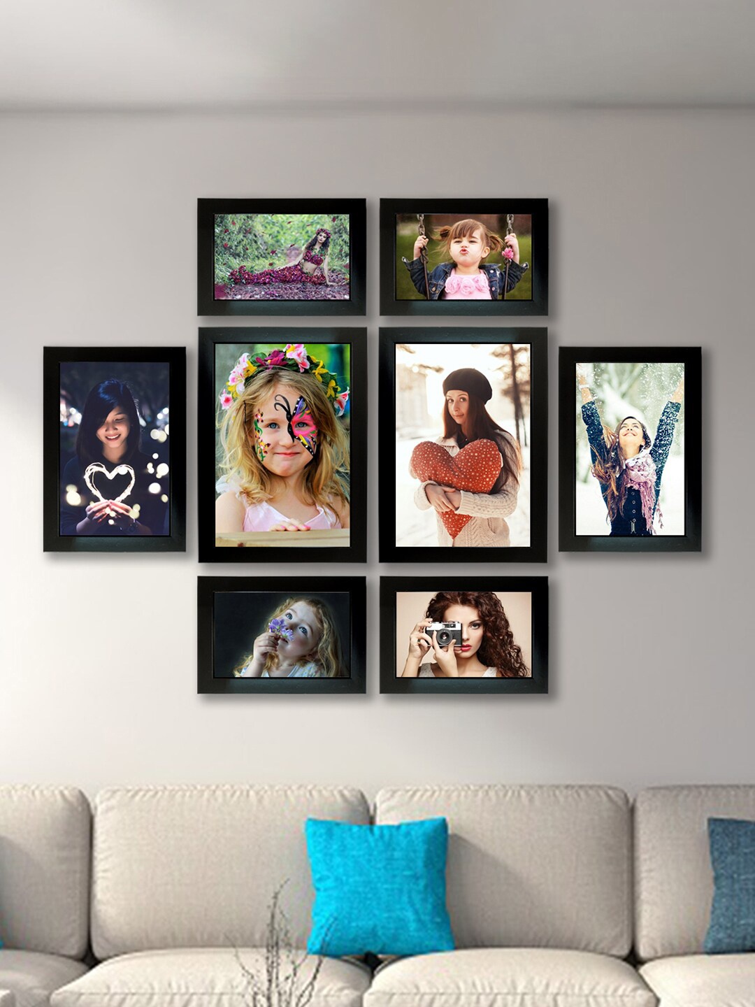 

Kuber Industries Set Of 8 Black Collage Photo Frames