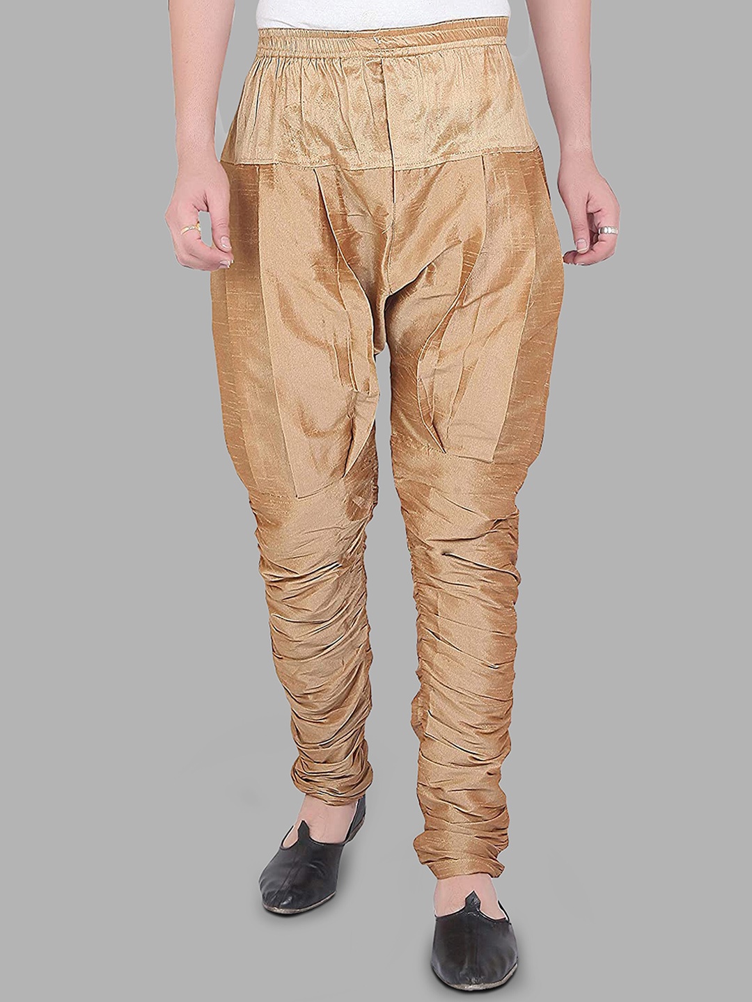 ROYAL KURTA Men Solid Loose Fit Harem Pants, Bronze