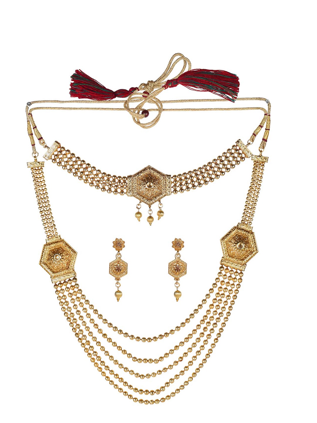 

MAD CLUB Gold-Plated Stone-Studded Jewellery Set