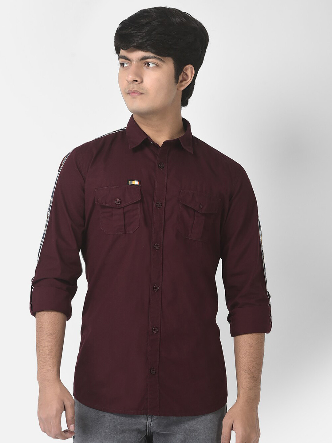 

Crimsoune Club Boys Slim Fit Cotton Casual Shirt, Purple